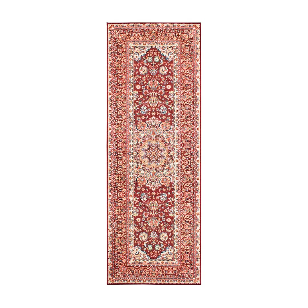 340738WEB – CRYSTAL ART Carpet, 2-1/2 Foot x 7 Foot Ruby Red Polyester Polypropylene Backing Stain Resistant Machine ...